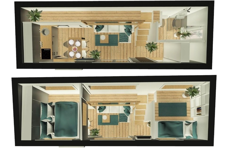 plan rdv et etage tiny house river